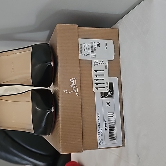 Christian Louboutin Pigalle Follies 100, Size 7 US/38 EU, Black - Picture 6 of 6